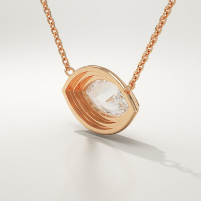 2 CT Marquise Lab-Grown Diamond Solitaire & Bezel Necklace