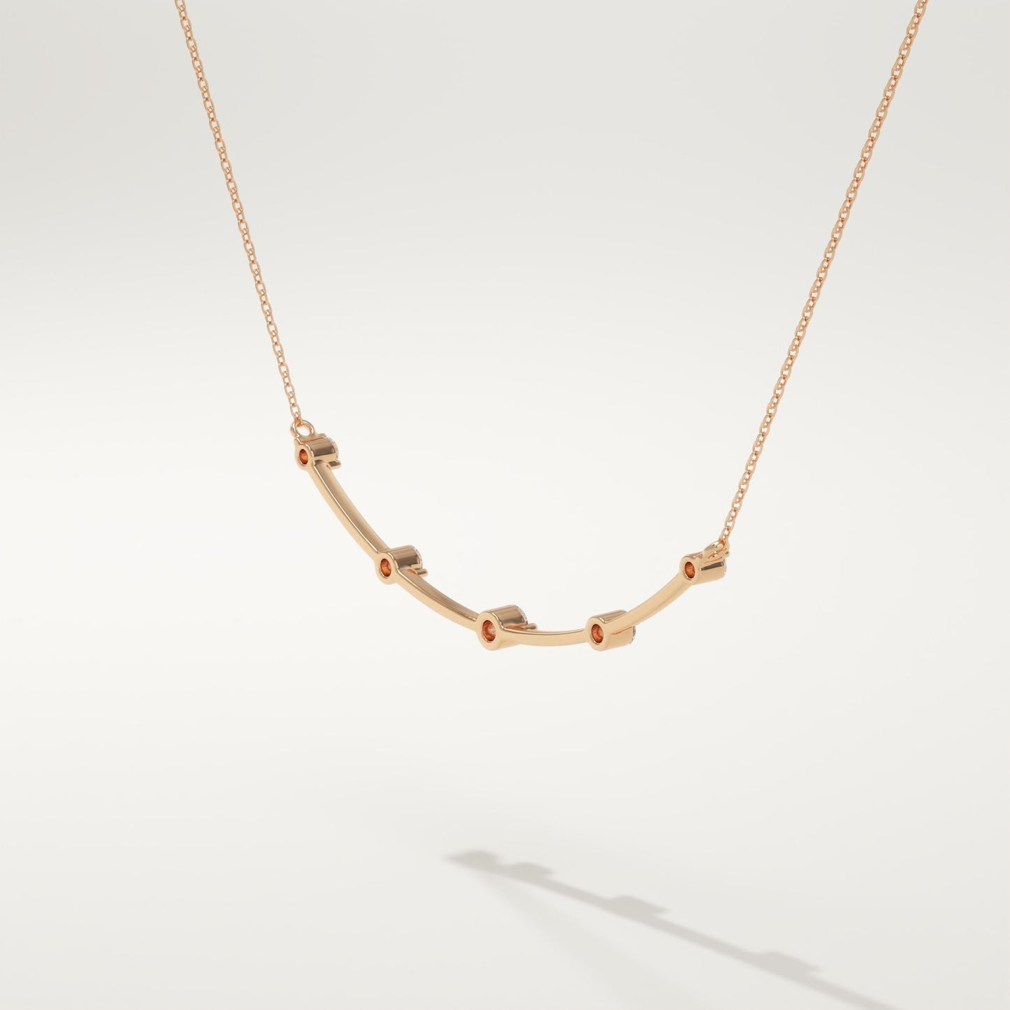 0.31 TCW Round Lab-Grown Diamond Smile Charm Necklace