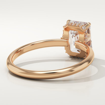 Emerald Cut Hidden Halo Lab-Grown Diamond Engagement Ring