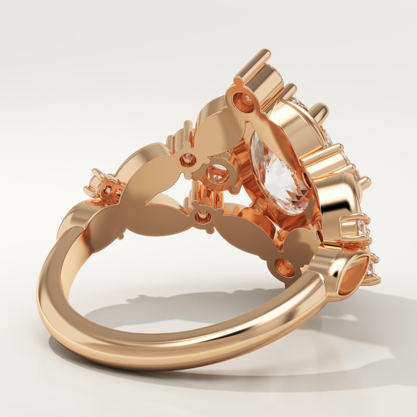 Oval Cut Nature Inspired Lab-Grown Diamond Engagement Ring