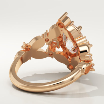 Oval Cut Nature Inspired Lab-Grown Diamond Engagement Ring