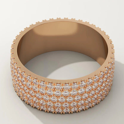 2.14 TCW Round Lab-Grown Diamond Multi Stone Wedding Band For Men