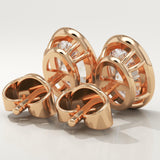 1 TCW Oval Bezel Lab-Grown Diamond Stud Earrings