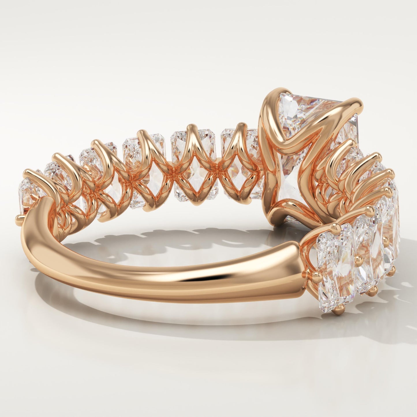 Radiant Cut Pave Lab-Grown Diamond Engagement Ring