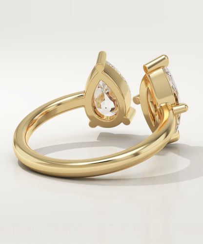 2 TCW Pear & Marquise Cut Toi Et Moi Lab-Grown Diamond Engagement Ring
