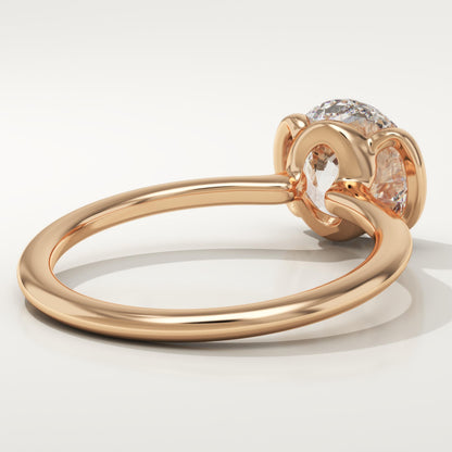 Round Cut Half Bezel Lab-Grown Diamond Engagement Ring