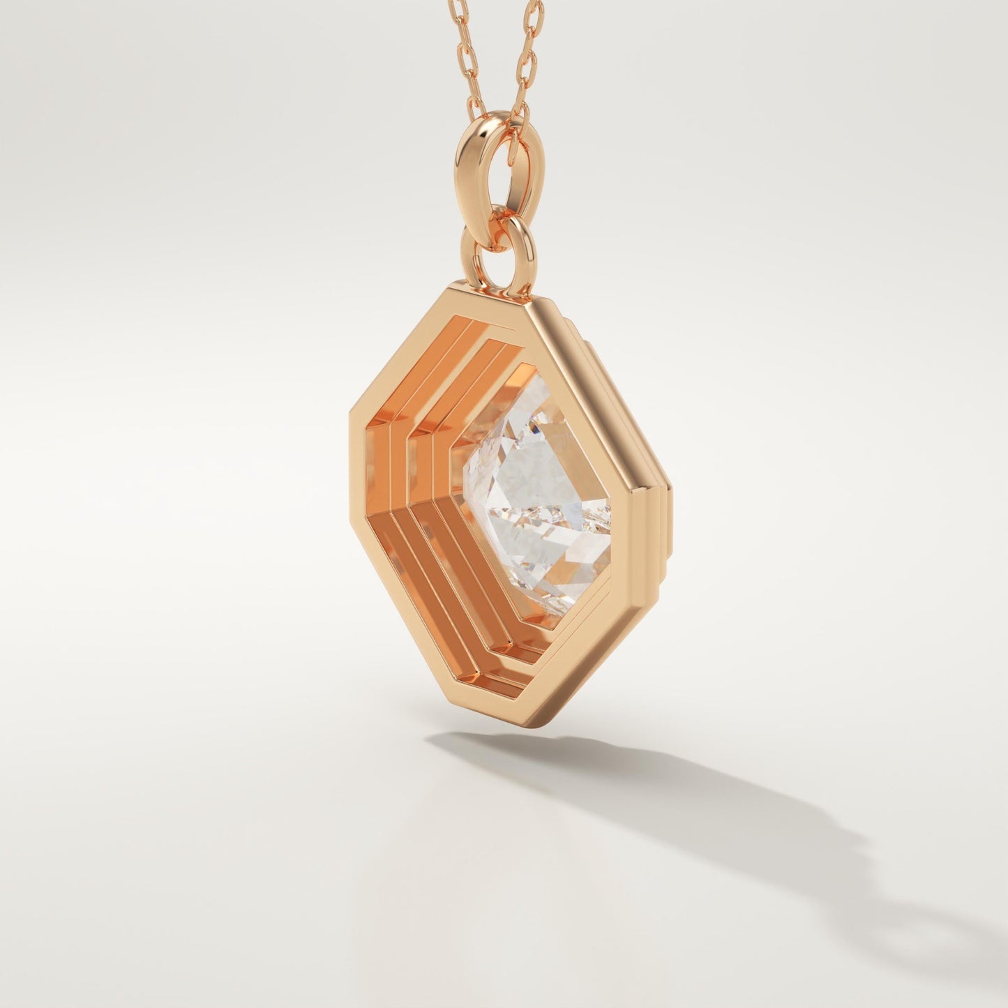 2 CT Asscher Lab-Grown Diamond Solitaire & Bezel Necklace