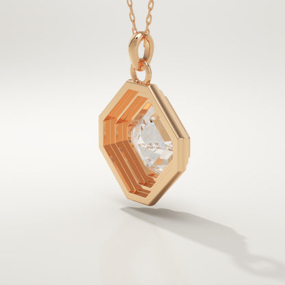 2 CT Asscher Lab-Grown Diamond Solitaire & Bezel Necklace
