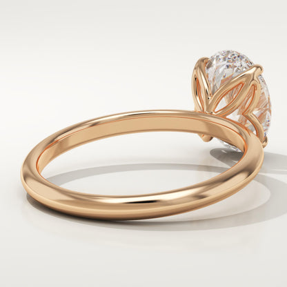 Oval Cut Solitaire Lab-Grown Diamond Engagement Ring