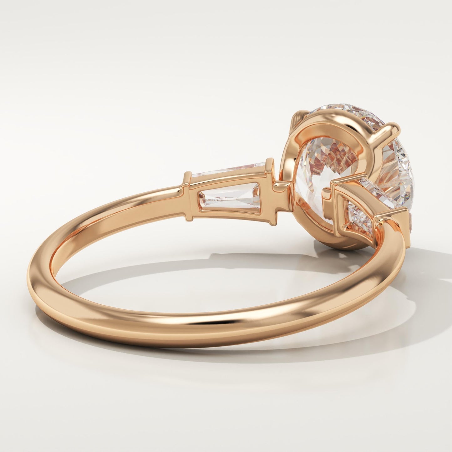 Round Cut Three Stone Lab-Grown Diamond Engagement Ring