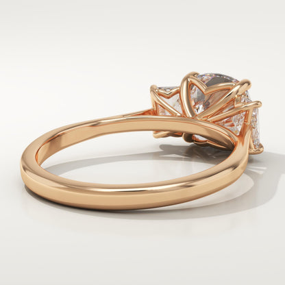 Cushion Cut Three Stone Lab-Grown Diamond Engagement Ring