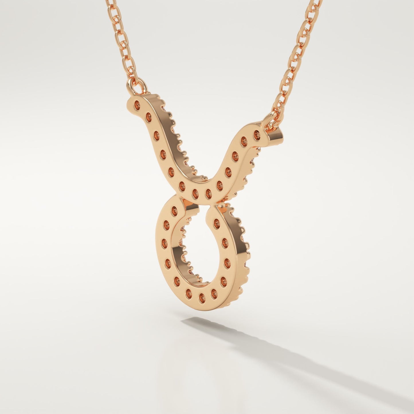 0.12 TCW Round Lab-Grown Diamond Taurus Zodiac Necklace