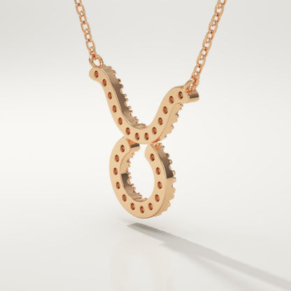 0.12 TCW Round Lab-Grown Diamond Taurus Zodiac Necklace