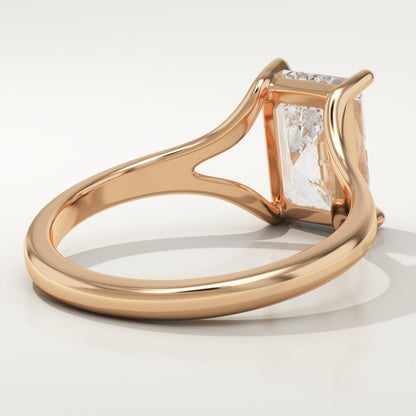 Radiant Cut Solitaire Split Shank Lab-Grown Diamond Engagement Ring