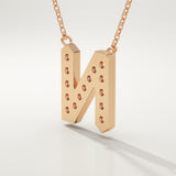 0.31 TCW Round Lab-Grown Diamond N Initial Necklace