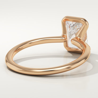 2 CT Radiant Cut Half Bezel Moissanite Engagement Ring