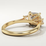 2.0 CT Asscher Cut Three Stone Lab-Grown Diamond Engagement Ring