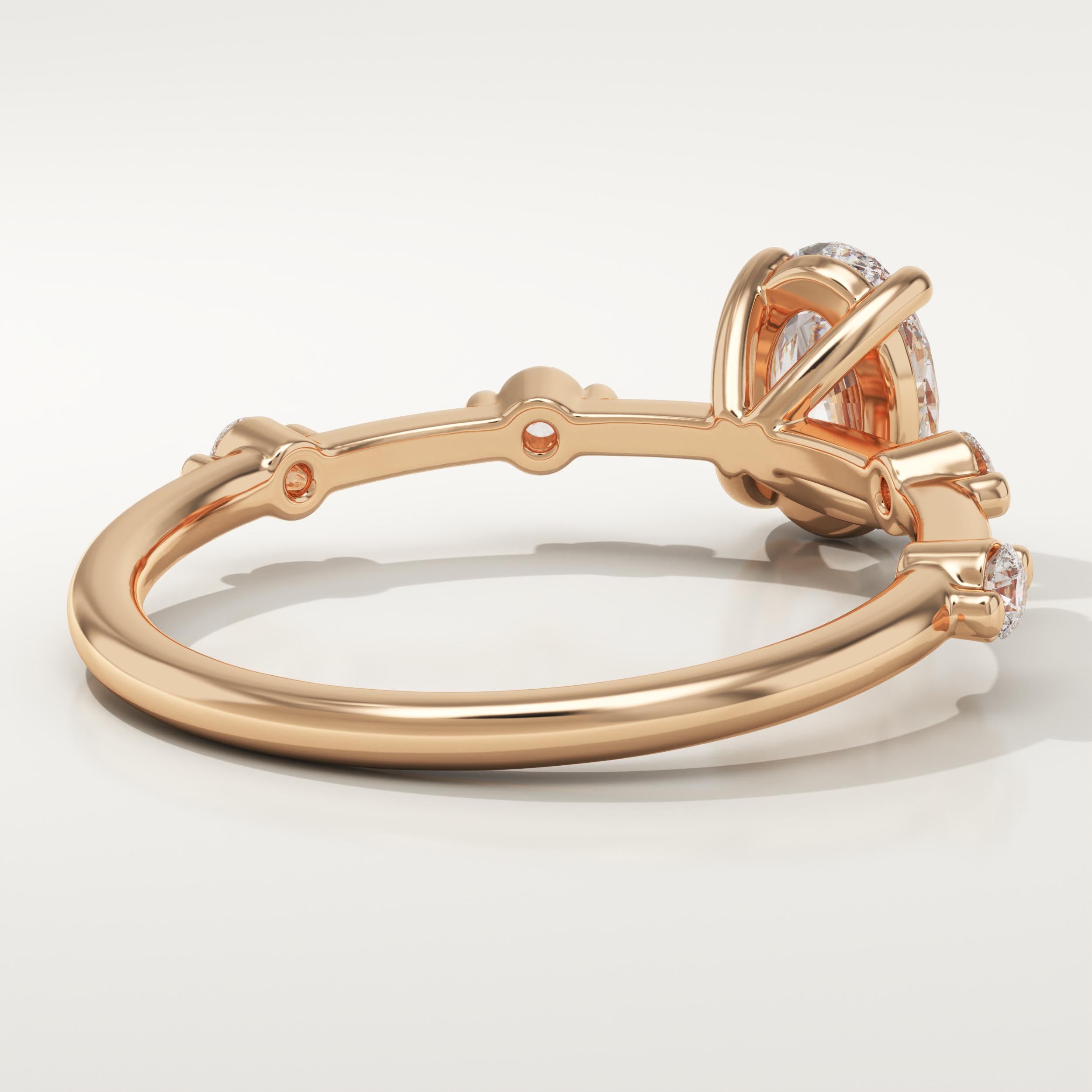 2.0 CT Oval Cut Dainty Pave Lab-Grown Diamond Engagement Ring