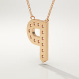 0.39 TCW Round Lab-Grown Diamond P Initial Necklace