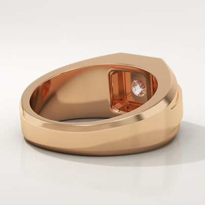 0.5 CT Princess Lab-Grown Diamond Solitaire Wedding Band For Men