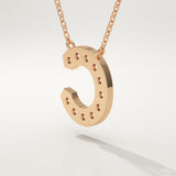0.24 TCW Round Lab-Grown Diamond C Initial Necklace