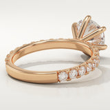 2.0 CT Round Cut Pave Lab-Grown Diamond Engagement Ring