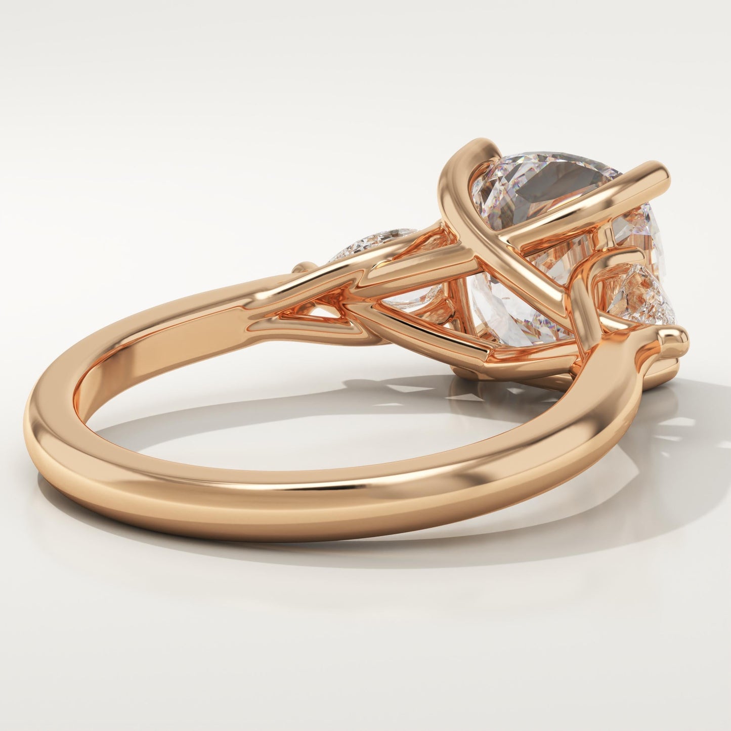 Cushion Cut Three Stone Lab-Grown Diamond Engagement Ring