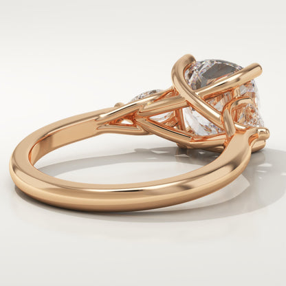 Cushion Cut Three Stone Lab-Grown Diamond Engagement Ring