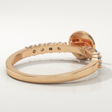 0.24 CT Round Cut Initial March-Aquamarine Birthstone Engagement Ring