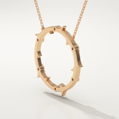 0.09 TCW Round Lab-Grown Diamond Circle Charm Necklace