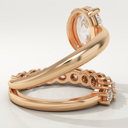 Oval Cut Pave Lab-Grown Diamond Engagement Ring
