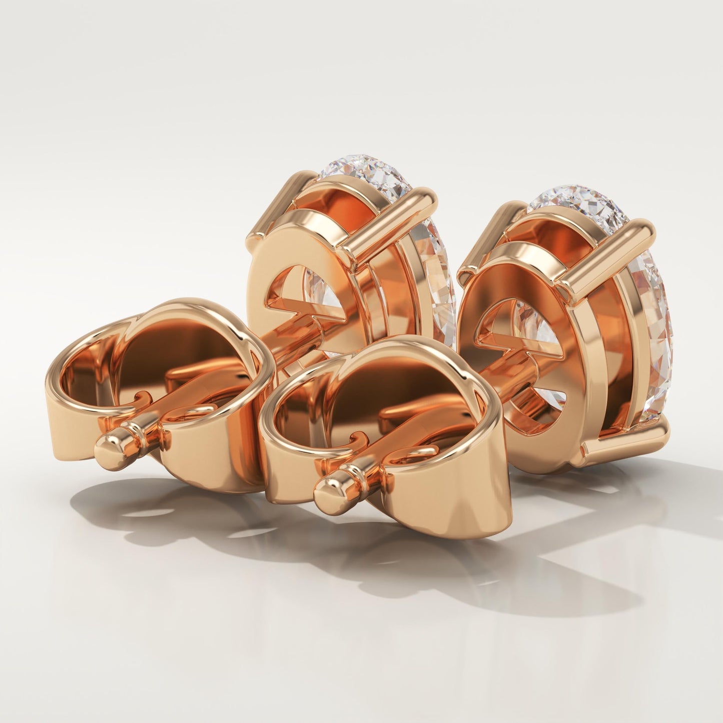 1 TCW Oval Lab-Grown Diamond Stud Earrings