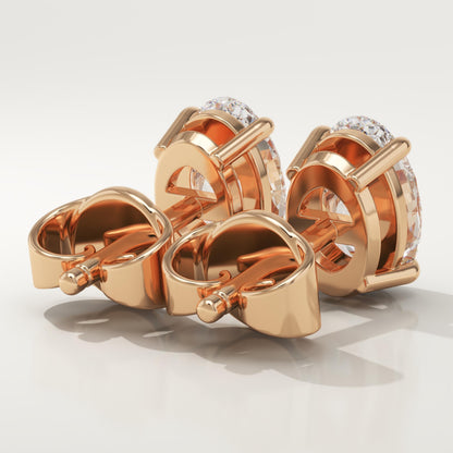 1 TCW Oval Lab-Grown Diamond Stud Earrings