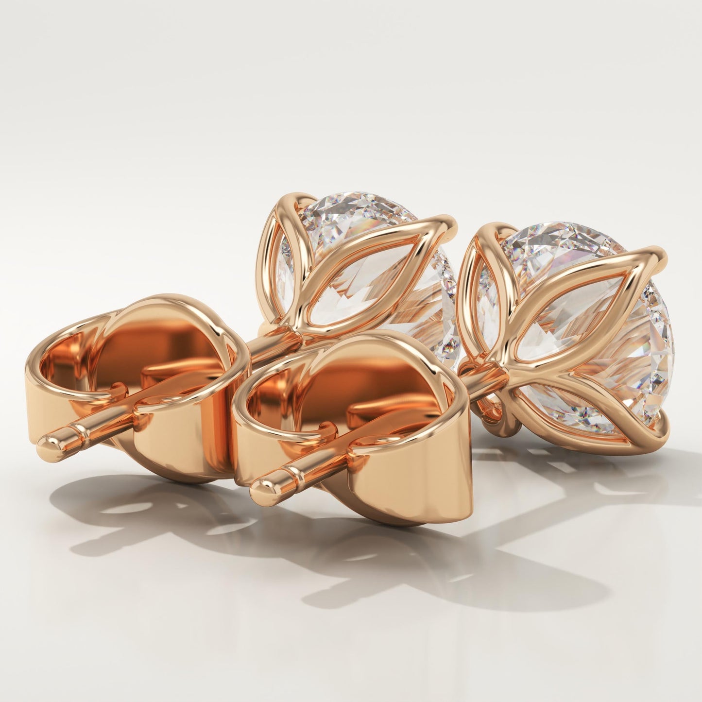 1 TCW Round Lab-Grown Diamond Stud Earrings
