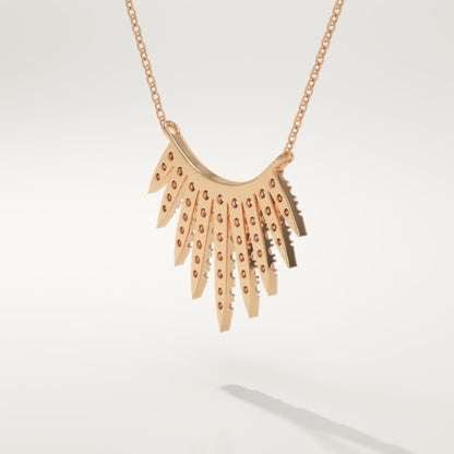 0.426 TCW Round Lab-Grown Diamond Sunbeams Charm Necklace