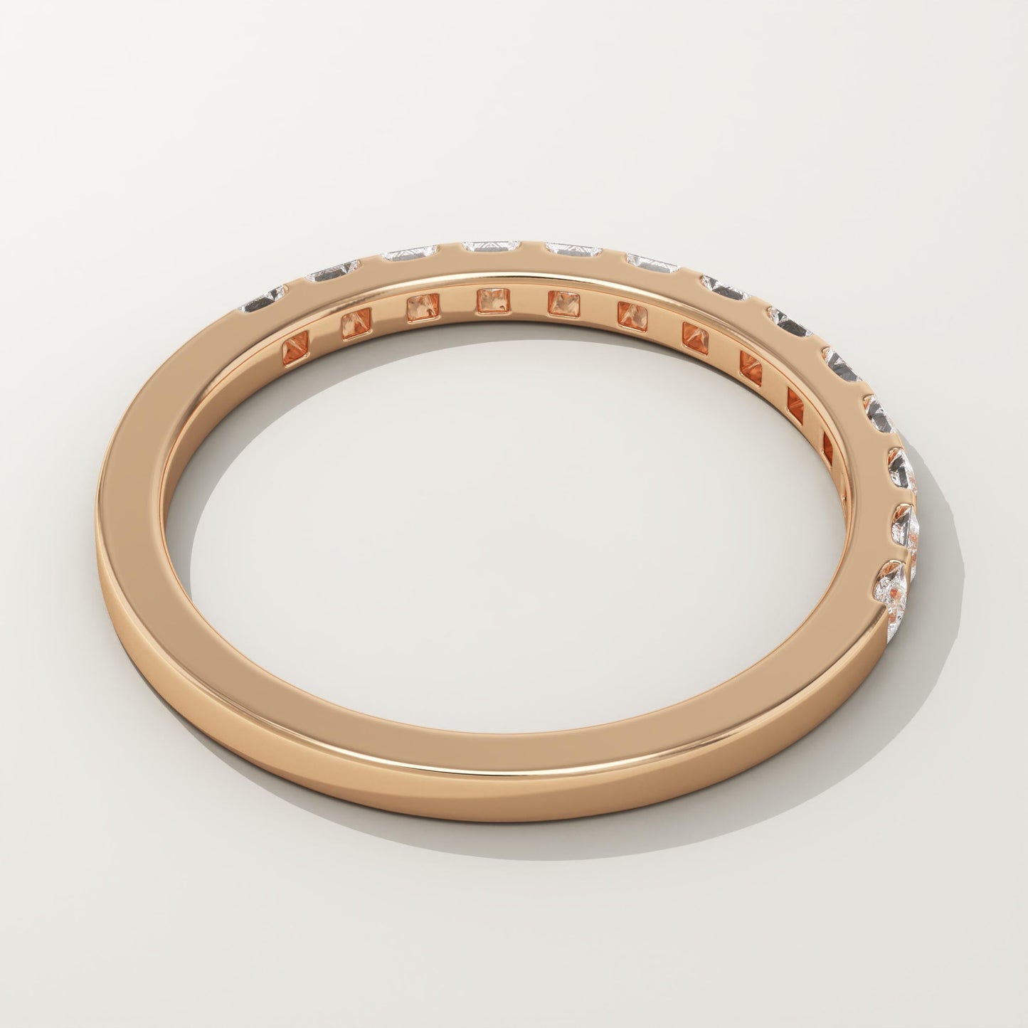 0.27 TCW Princess Lab-Grown Diamond Half Eternity Wedding Band