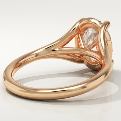 Oval Cut Split Shank Lab-Grown Diamond Engagement Ring