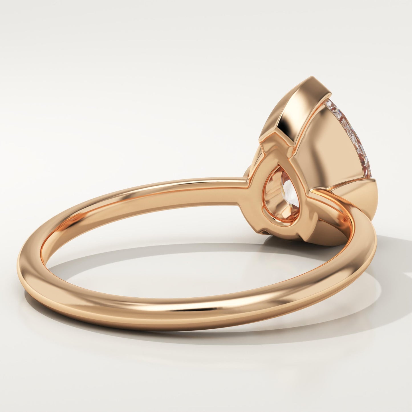 Pear Cut Half Bezel Lab-Grown Diamond Engagement Ring