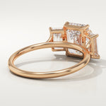 2.0 CT Emerald Cut Three Stone Lab-Grown Diamond Engagement Ring