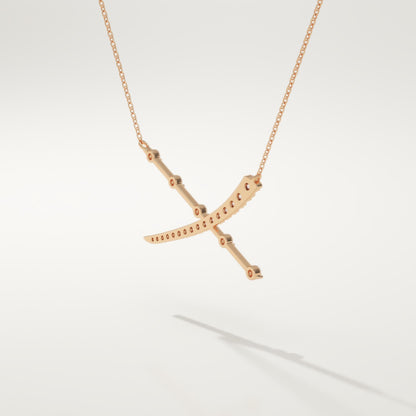 0.34 TCW Round Lab-Grown Diamond X Initial Necklace