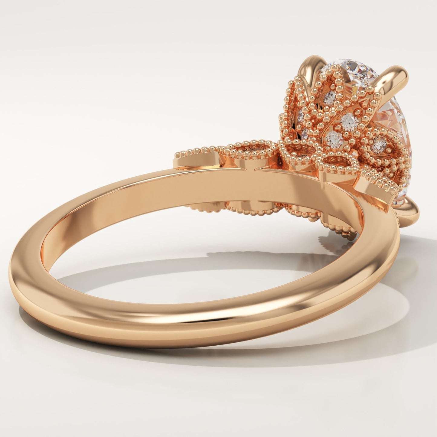 Oval Cut Cluster Lab-Grown Diamond Engagement Ring