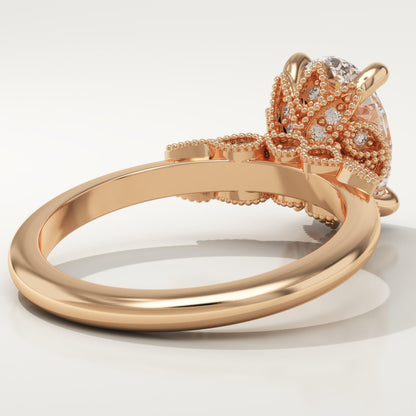 Oval Cut Cluster Lab-Grown Diamond Engagement Ring