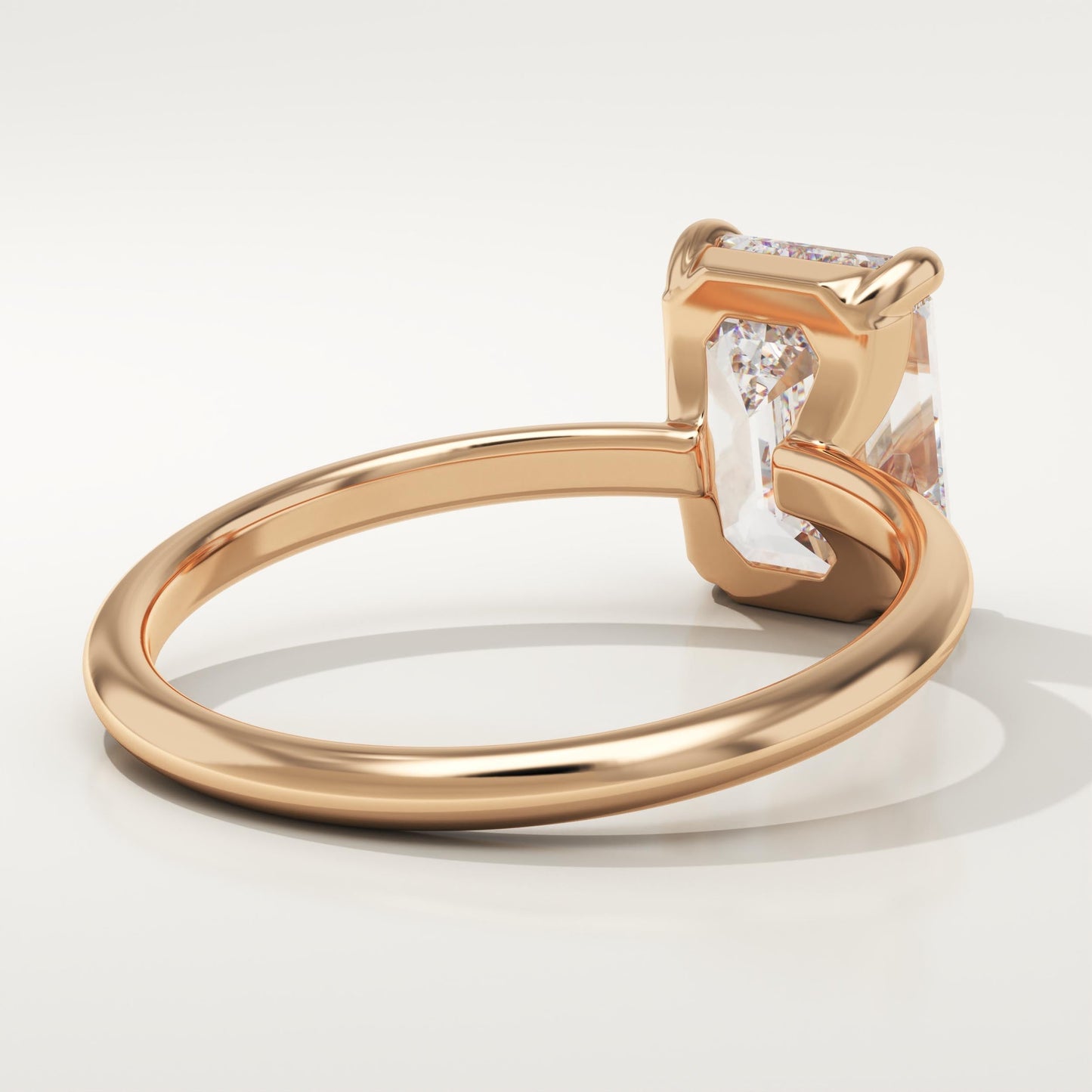 2 CT Emerald Cut Solitaire Moissanite Engagement Ring