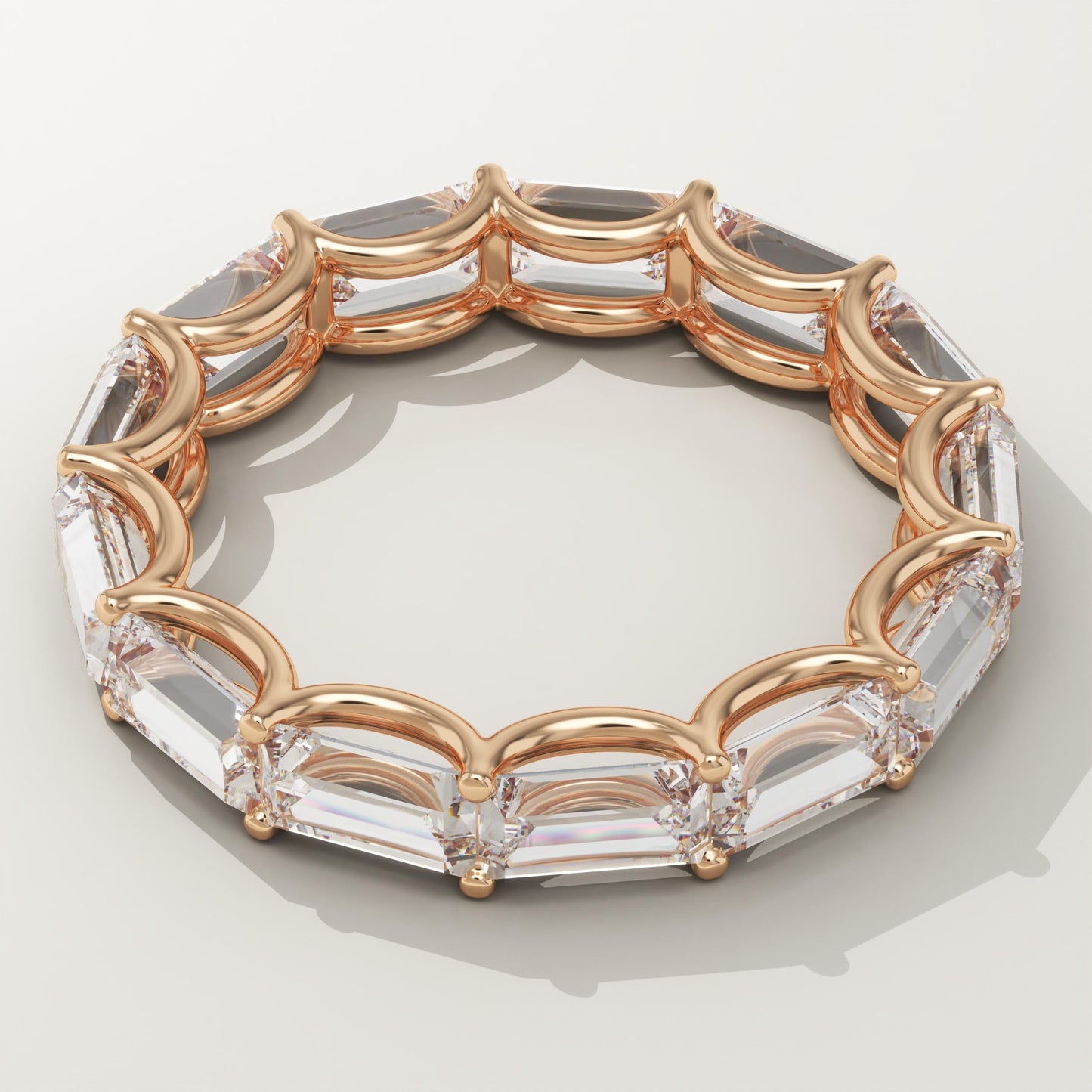 2.55 TCW Emerald Lab-Grown Diamond Full Eternity Wedding Band