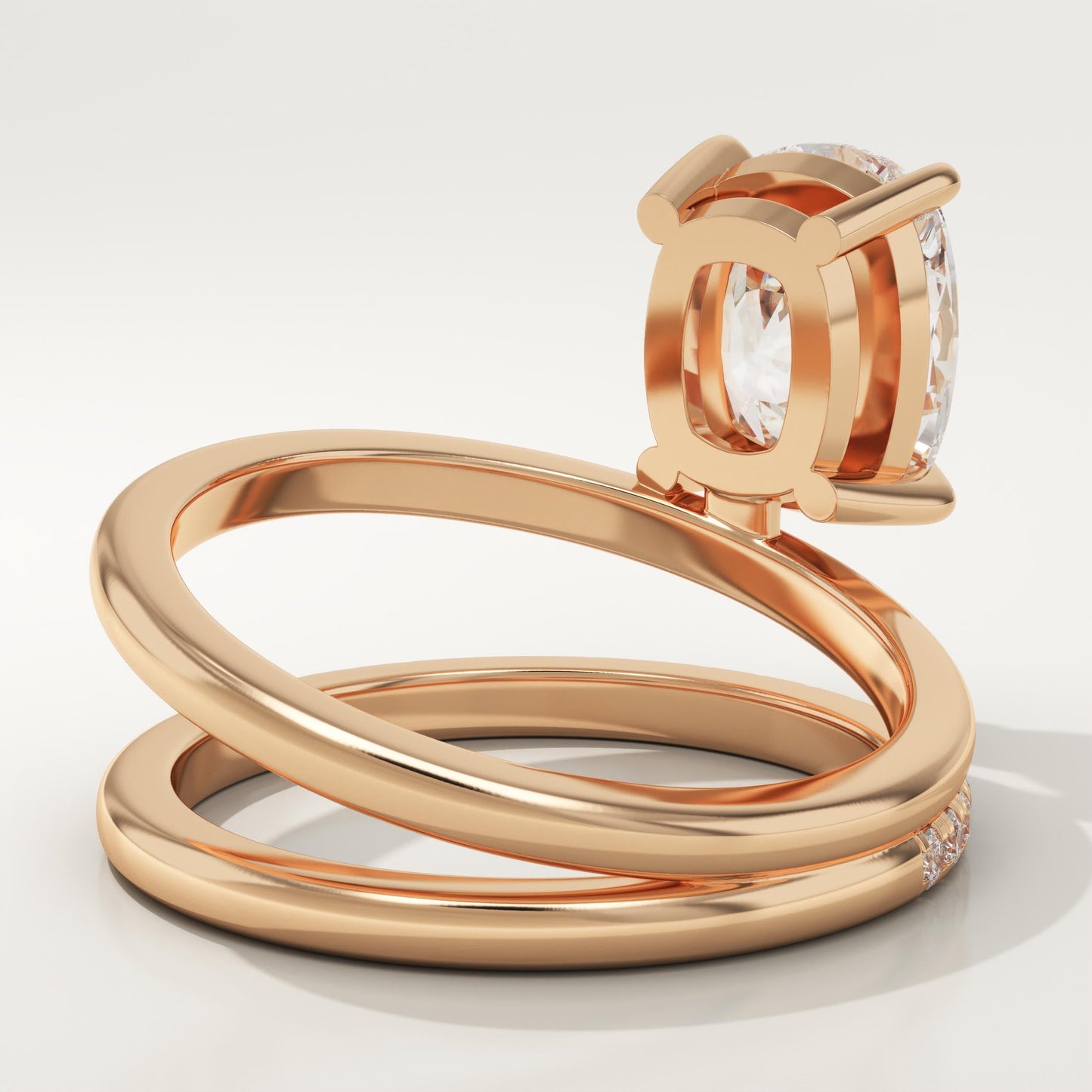 Elongated Cushion Cut Pave Lab-Grown Diamond Engagement Ring