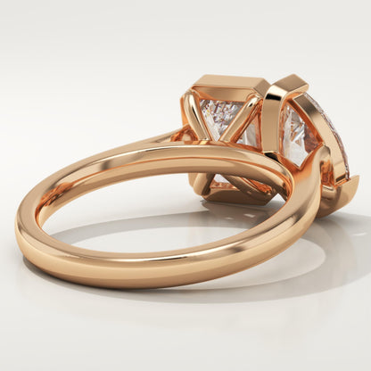 3 TCW Pear & Emerald Cut Toi Et Moi Lab-Grown Diamond Engagement Ring