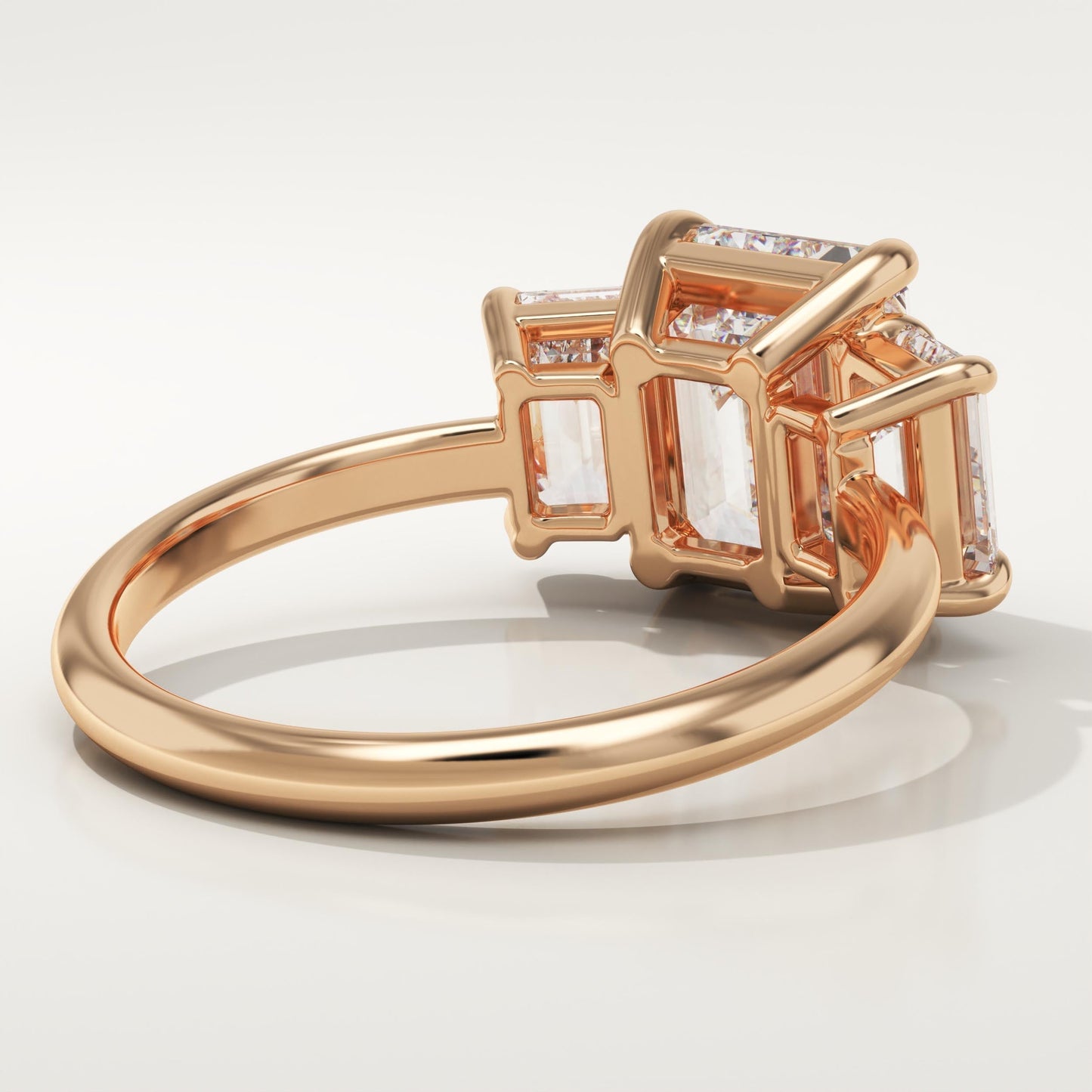 Emerald Cut Three Stone Lab-Grown Diamond Engagement Ring