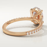 2.0 CT Oval Cut Pave Lab-Grown Diamond Engagement Ring