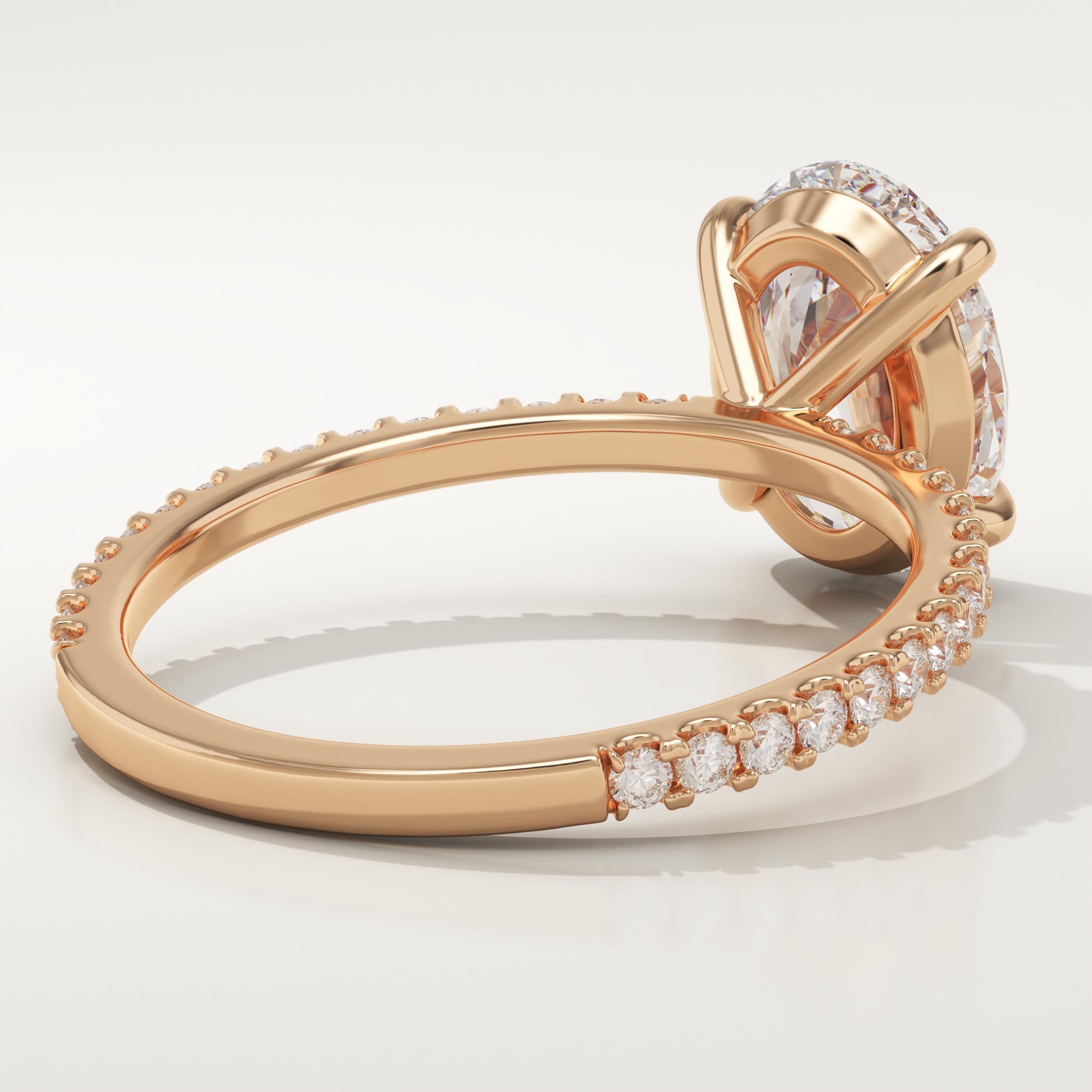 2.0 CT Oval Cut Pave Lab-Grown Diamond Engagement Ring