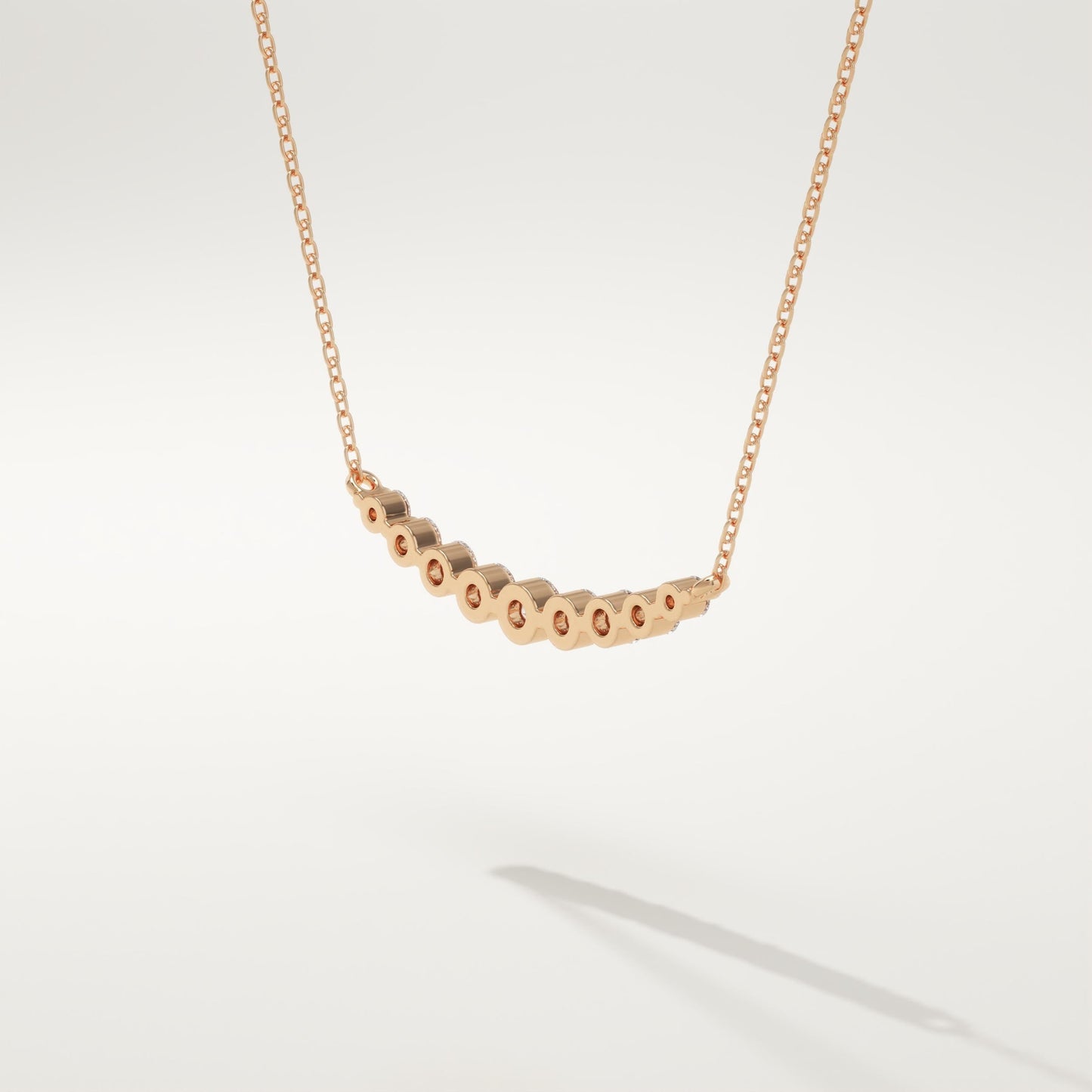0.413 TCW Round Lab-Grown Diamond Curved Necklace
